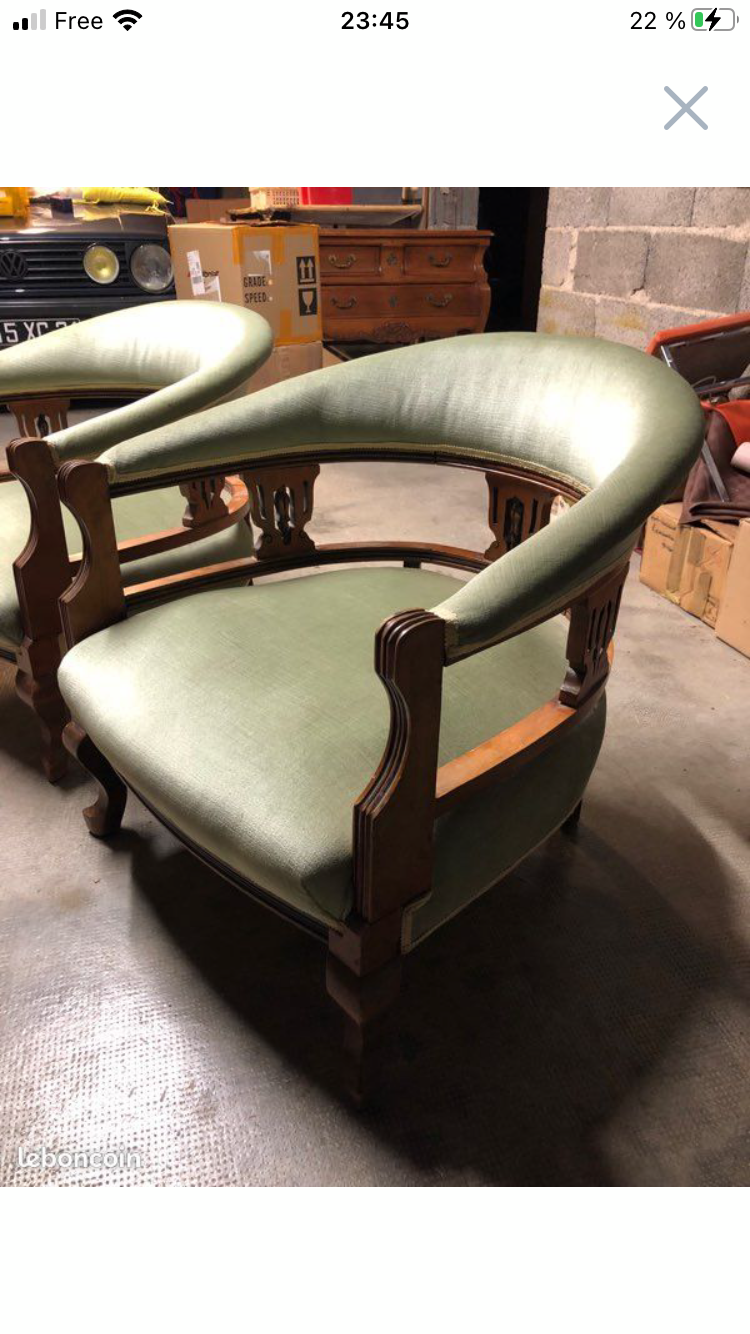 2 English armchairs empire style