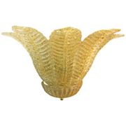Applique murale en verre de Murano graniglia « feuille » dorée
