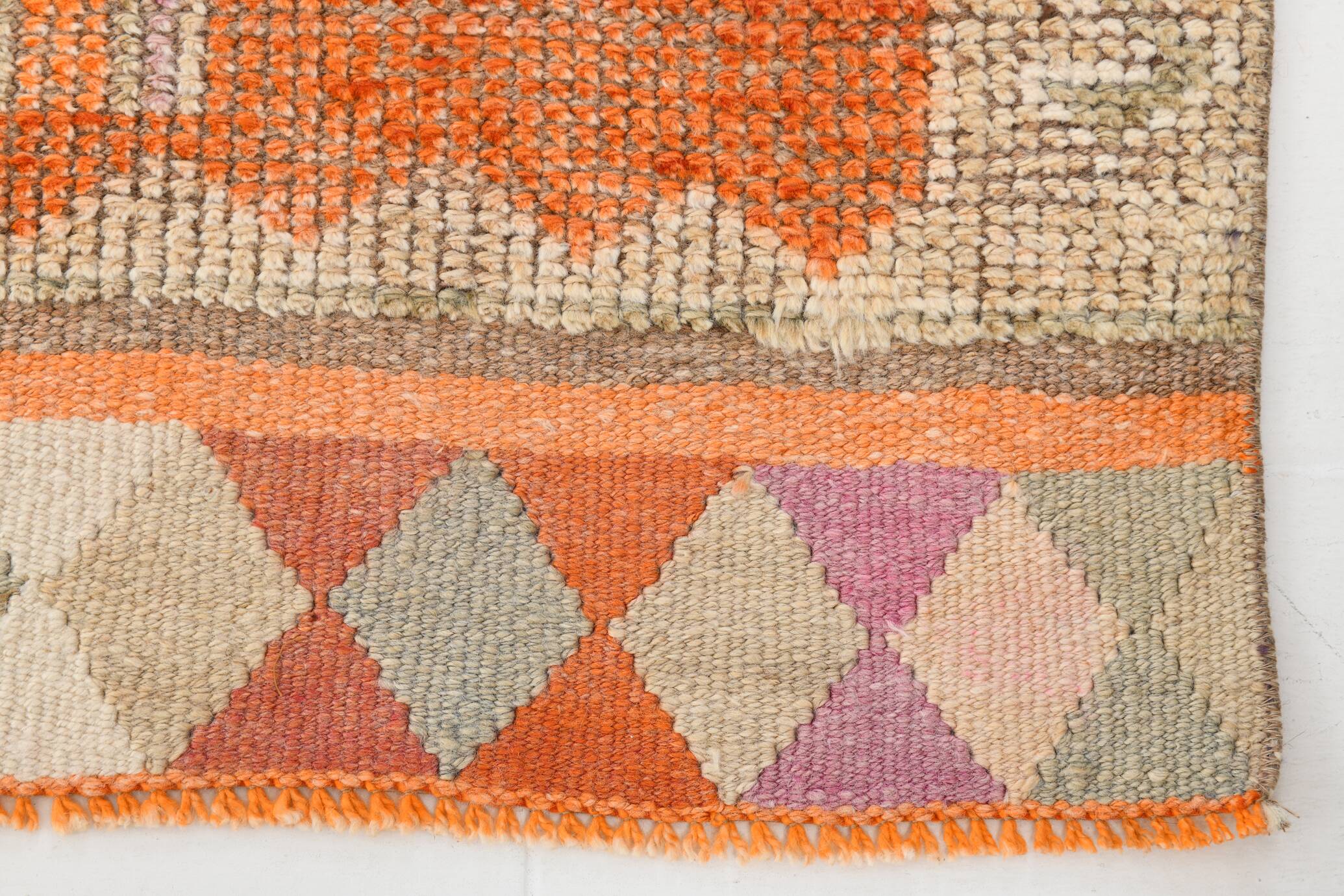 Tapis de couloir vintage ethnique orange 3x11, 92x339 cm