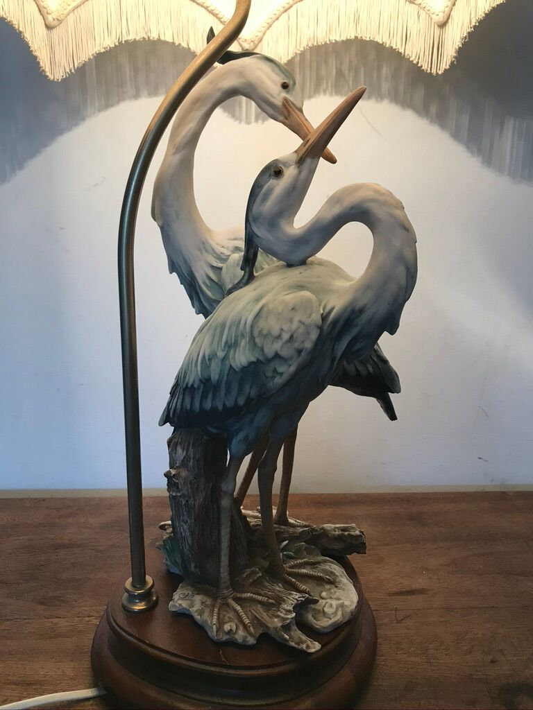 Herons lamp, capodimonte G.Armani 1960/70