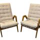 Paire de fauteuils par Jan Vaněk, années 1940, entièrement restaurés, Tchécoslovaquie