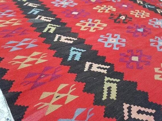 Tapis Kilim turc vintage tissé main