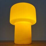 Mid-century yellow glass table lamp model 120 by Uno & Östen Kristiansson for Luxus, Vittsjö, Sweden, 1950s.