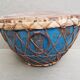 Old Indian "Nagara" drum in blue metal