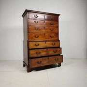 English Georgian Mahogany Chest on Chest, Circa 1820