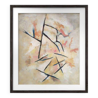Peinture ancienne 1972 création abstraite
