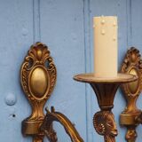 Vintage Rams Head French Bronze Wall Sconces Wall Lights C1930s Pair