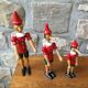 Trio of old wooden Pinocchio Made in Italy