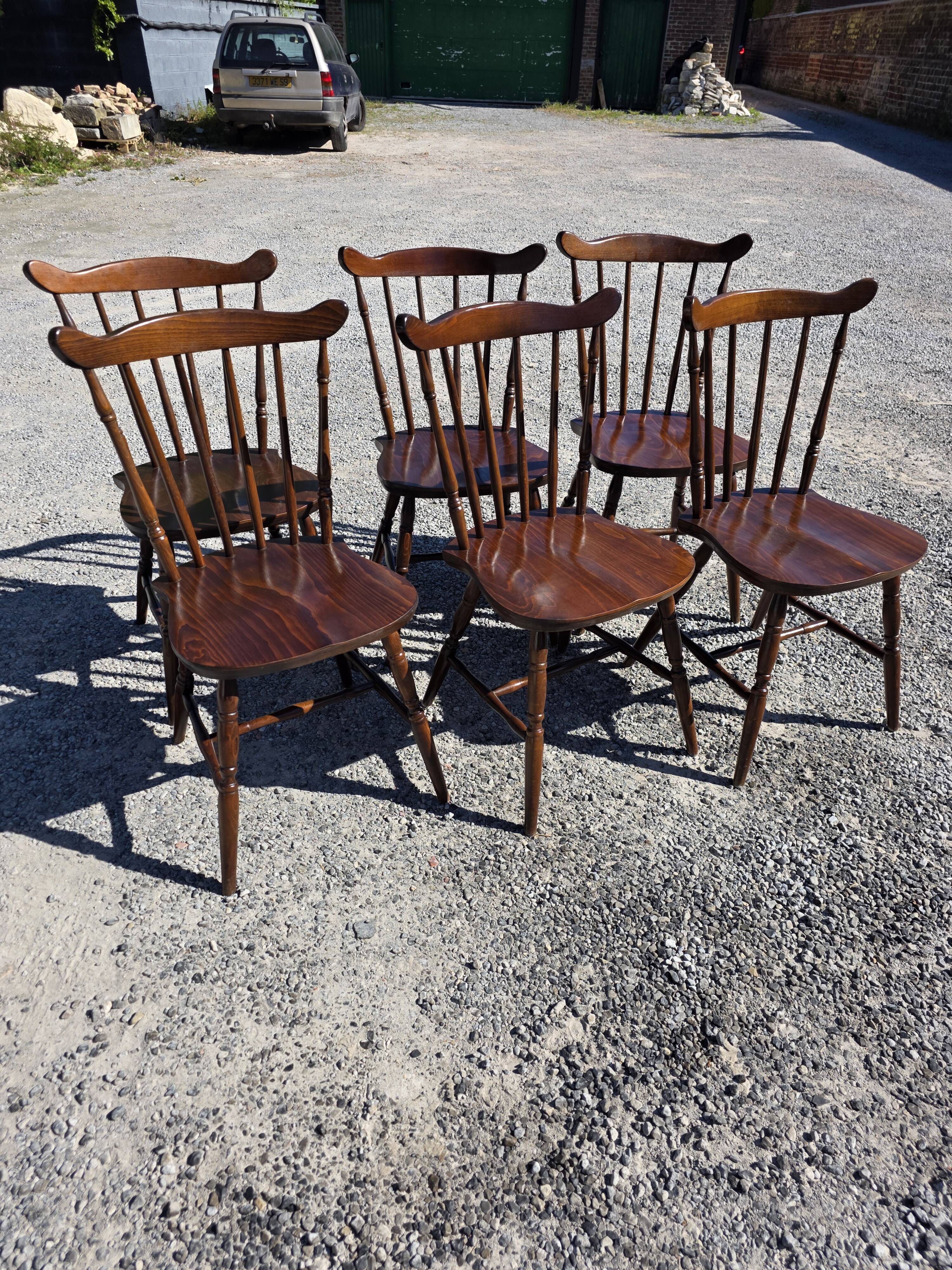 6 western beech chairs from the 1960s