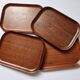 Set of Four Midcentury Serving Teak Trays Backman for Airlines, Finland, 19