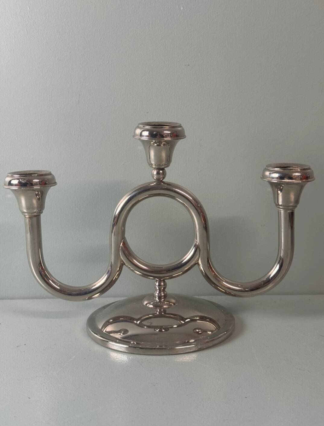 Vintage chrome candlestick