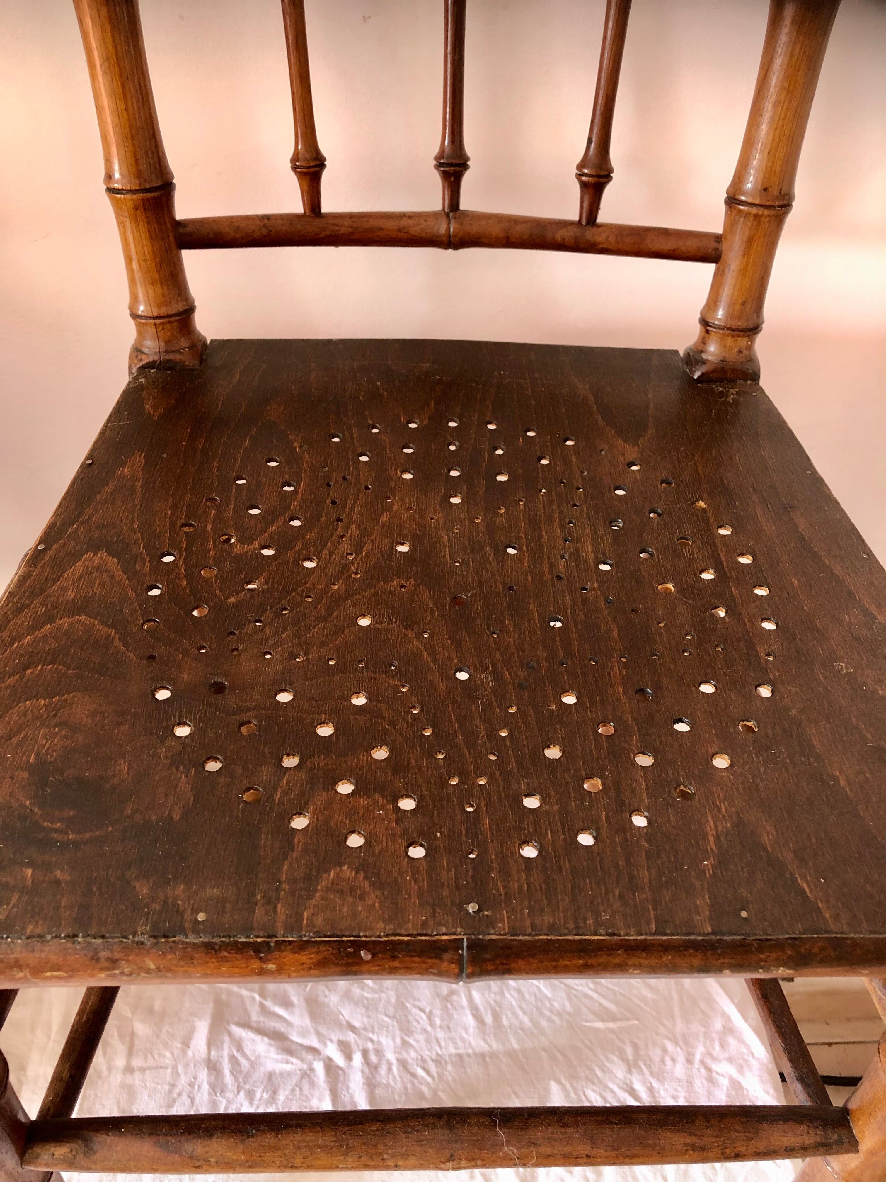 Vintage wooden and bamboo chairs