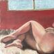 Huile sur toile 1970 Femme allongée 60x40