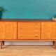 Retro Teak Danish 1960s Long Mid Century Sideboard By Clausen & Søn Denmark