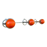 Space Age Chrome and Wood Wall Coat Rack 1970s