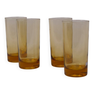 4 verres à limonade ambré