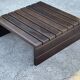 Vintage slatted coffee table design Wenge solid 70s minimalist
