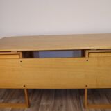 Vintage architect's desk in light wood circa 1970