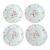 Set of 4 Limoges porcelain soup plates