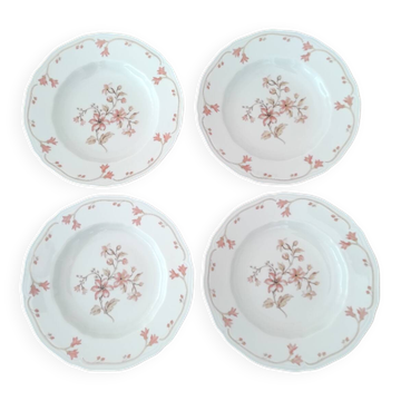 Lot de 4 assiettes  creuses porcelaine de Limoges