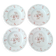 Set of 4 Limoges porcelain soup plates