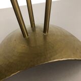 Modernist sculptural brutalist floor brass candleholder, Germany, 1950s