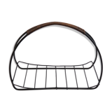 Log metal and cane log basket 1960