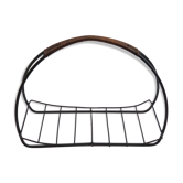 Log metal and cane log basket 1960