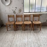 Set of 4 straw chairs circa Dordogne