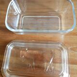Beurrier en verre motif vache
