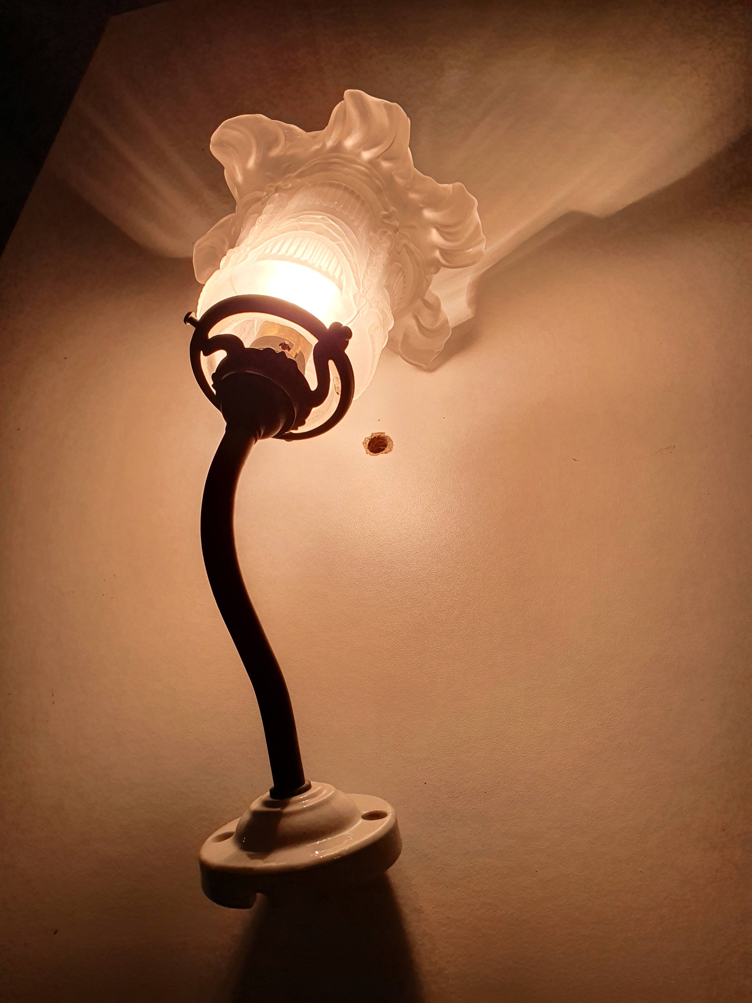 Pair of antique 1930s art deco wall lights