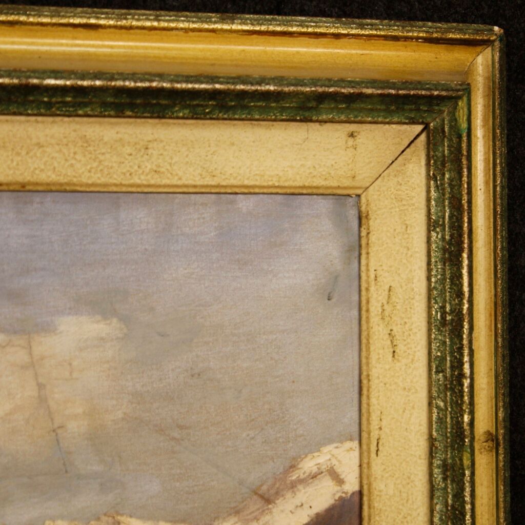 Italian signed mountain landscape painting from 20th century