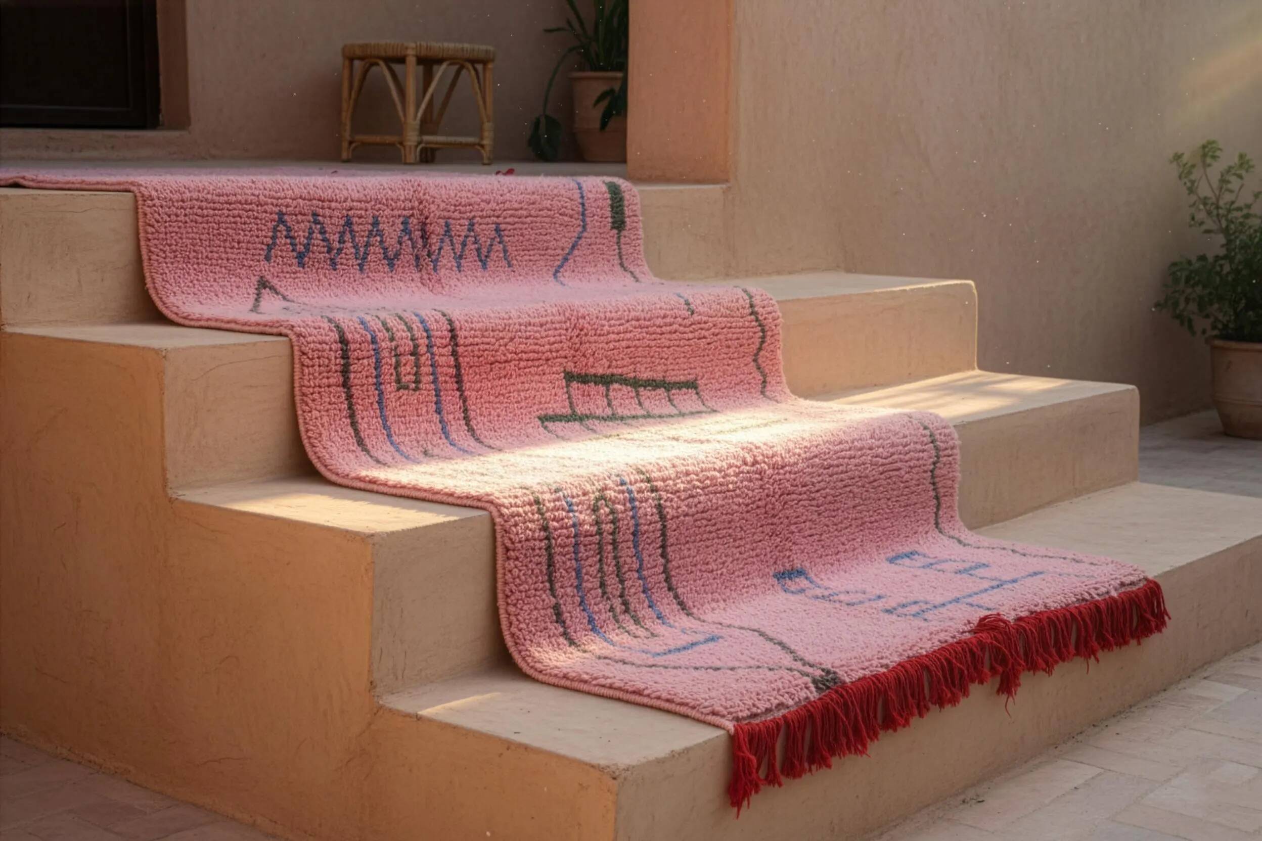 Handmade wool rug Morocco 2.5 x 1.5 m