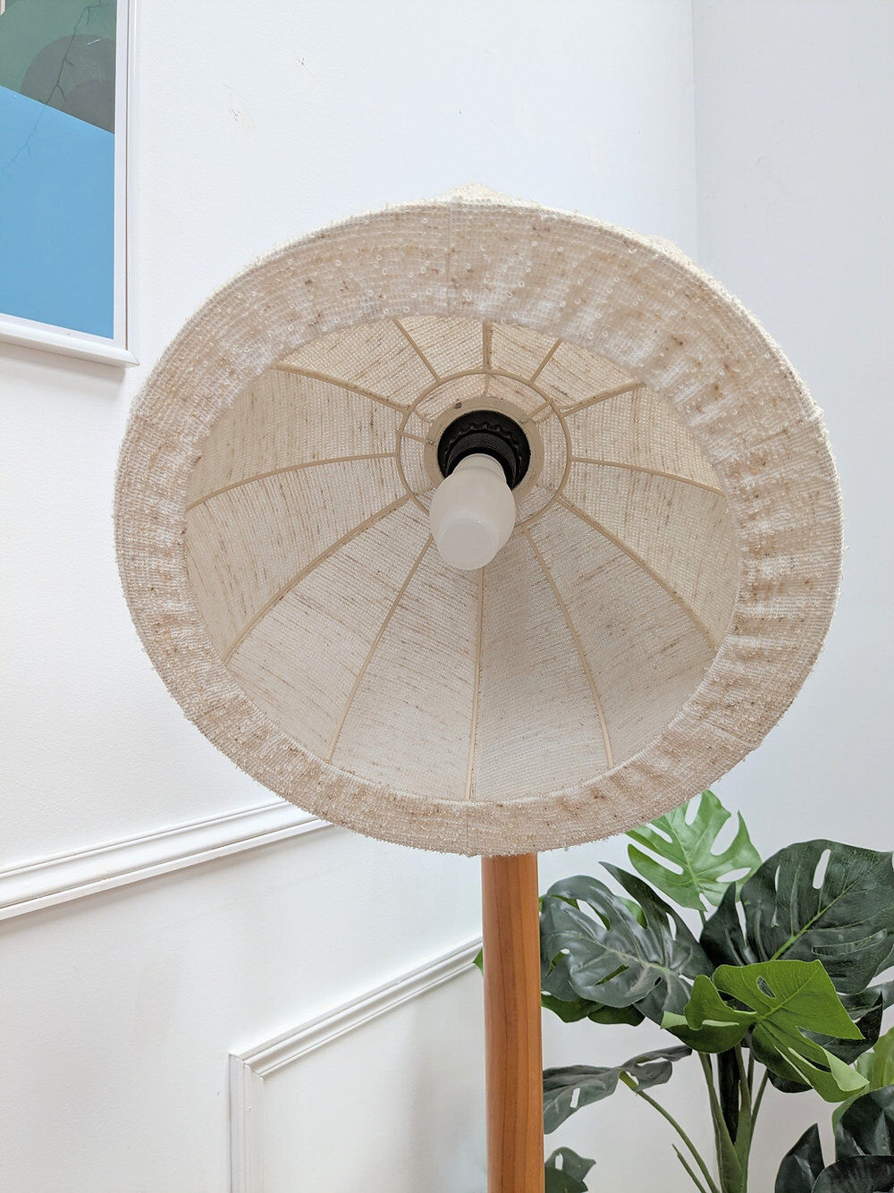 Danish pine articulated floor lamp