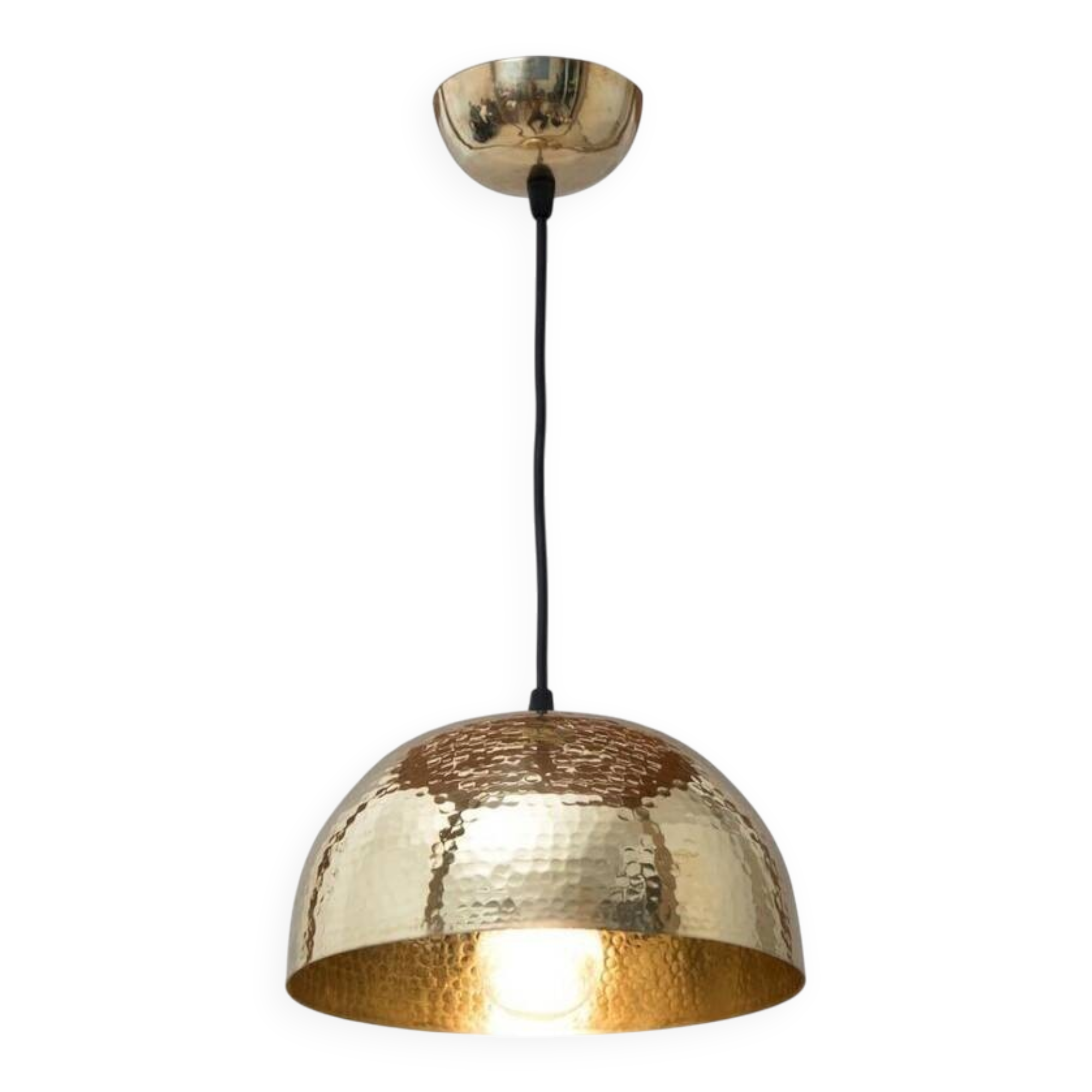 Hammered Brass Dome Pendant Light Industrial Chic Style