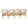 Lot 4 chaises de bistrot en bois en forme de v