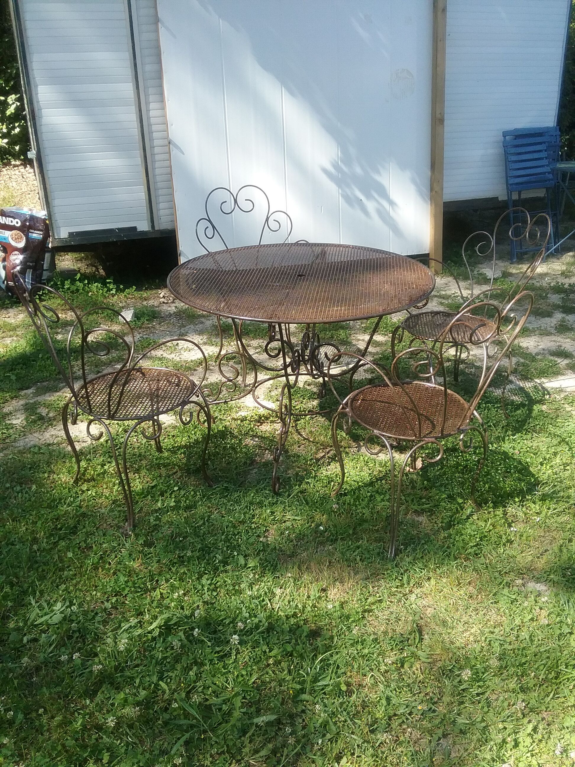 Wrought iron garden furniture