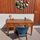 bureau en bois massif, vintage, bohème