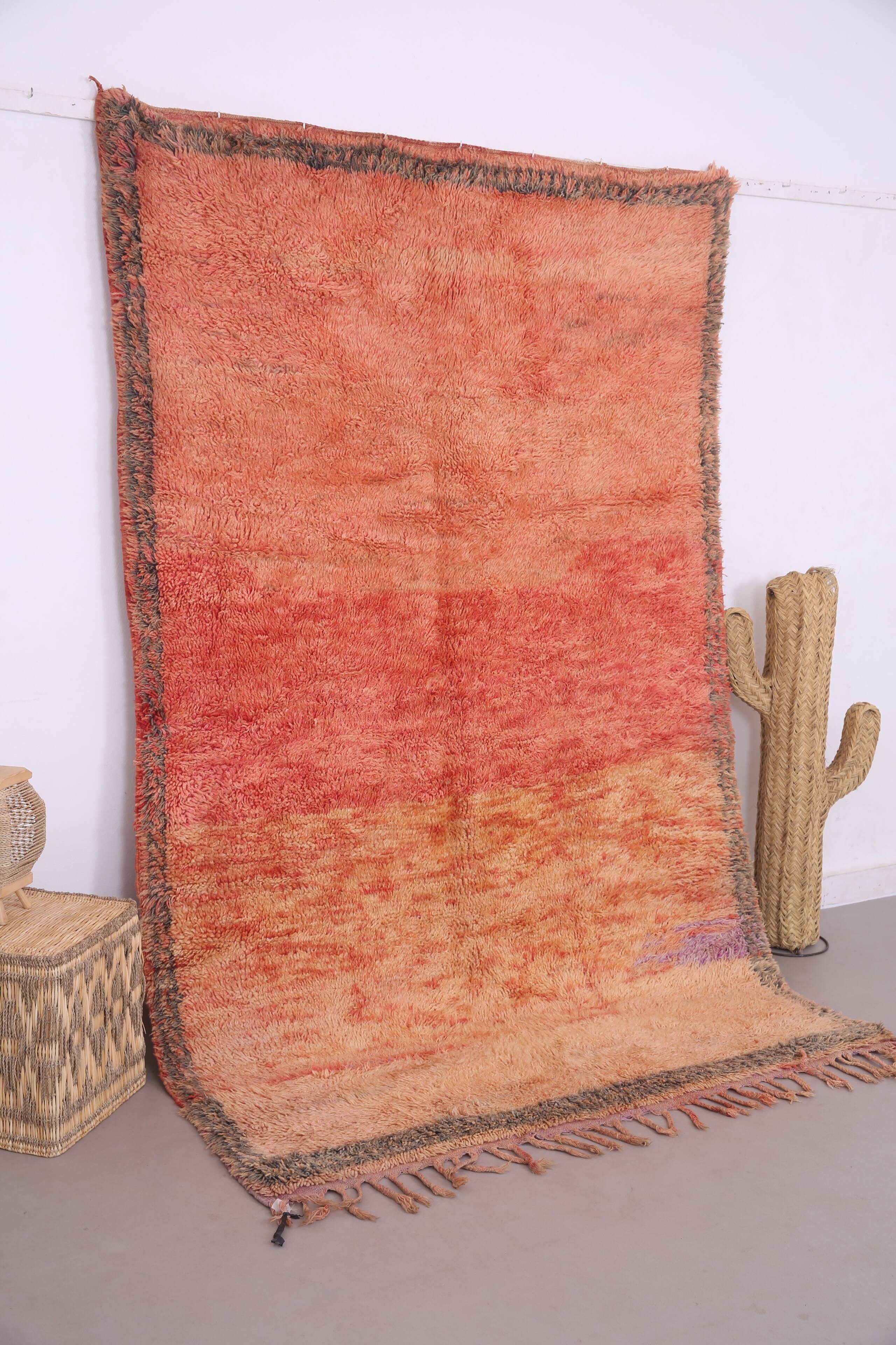 Peach Vintage Moroccan Rug 160 x 260 cm - Berber Wool Rug - Handmade Rug