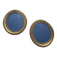 Duo de miroirs ovales et dorés en bois