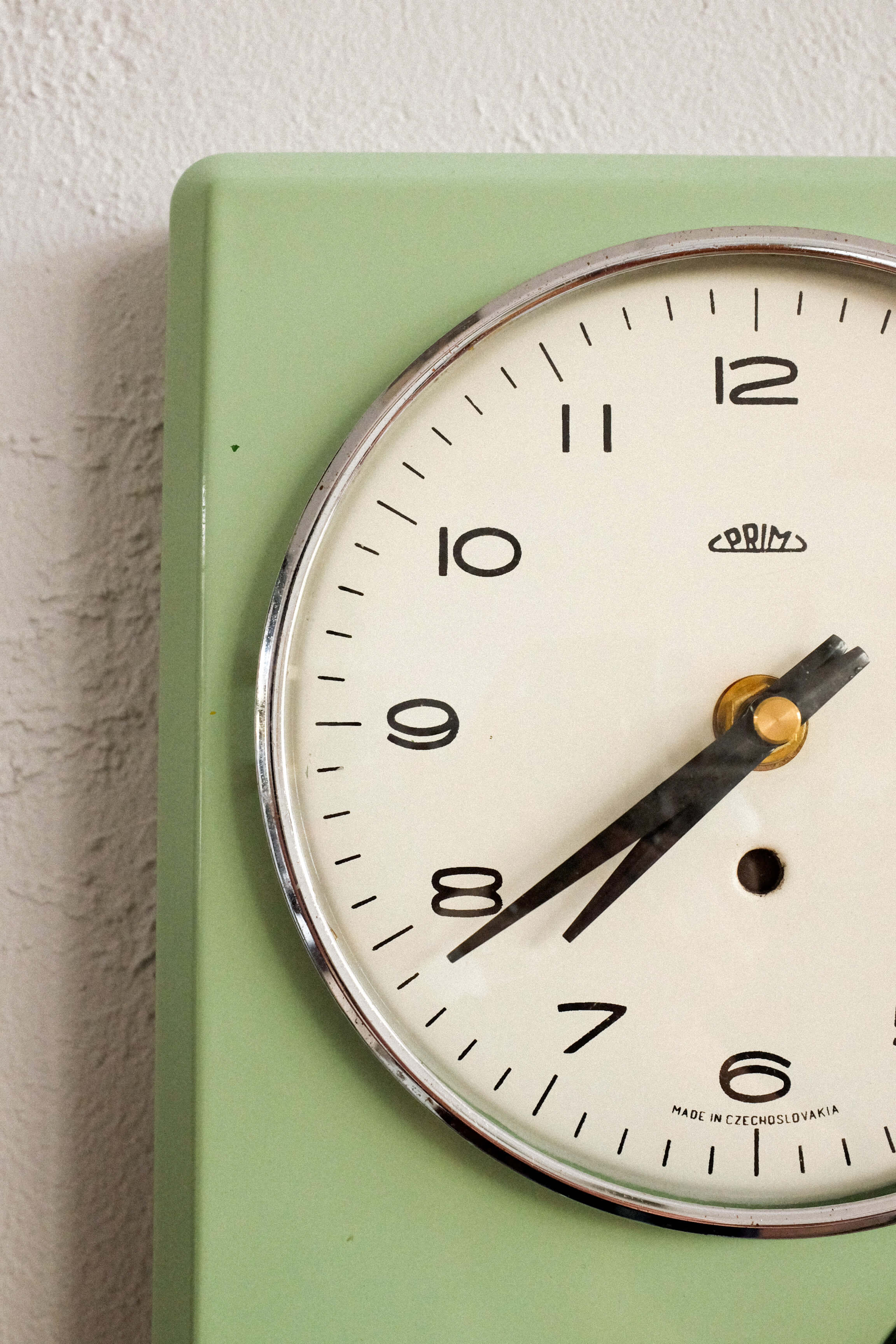 Vintage czechoslovak prim kitchen wall clock with timer, 1960s