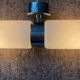 Wall light design in opaline and chrome metal