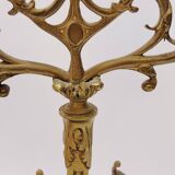 Ancienne paire de chandeliers a 3 branches en laiton