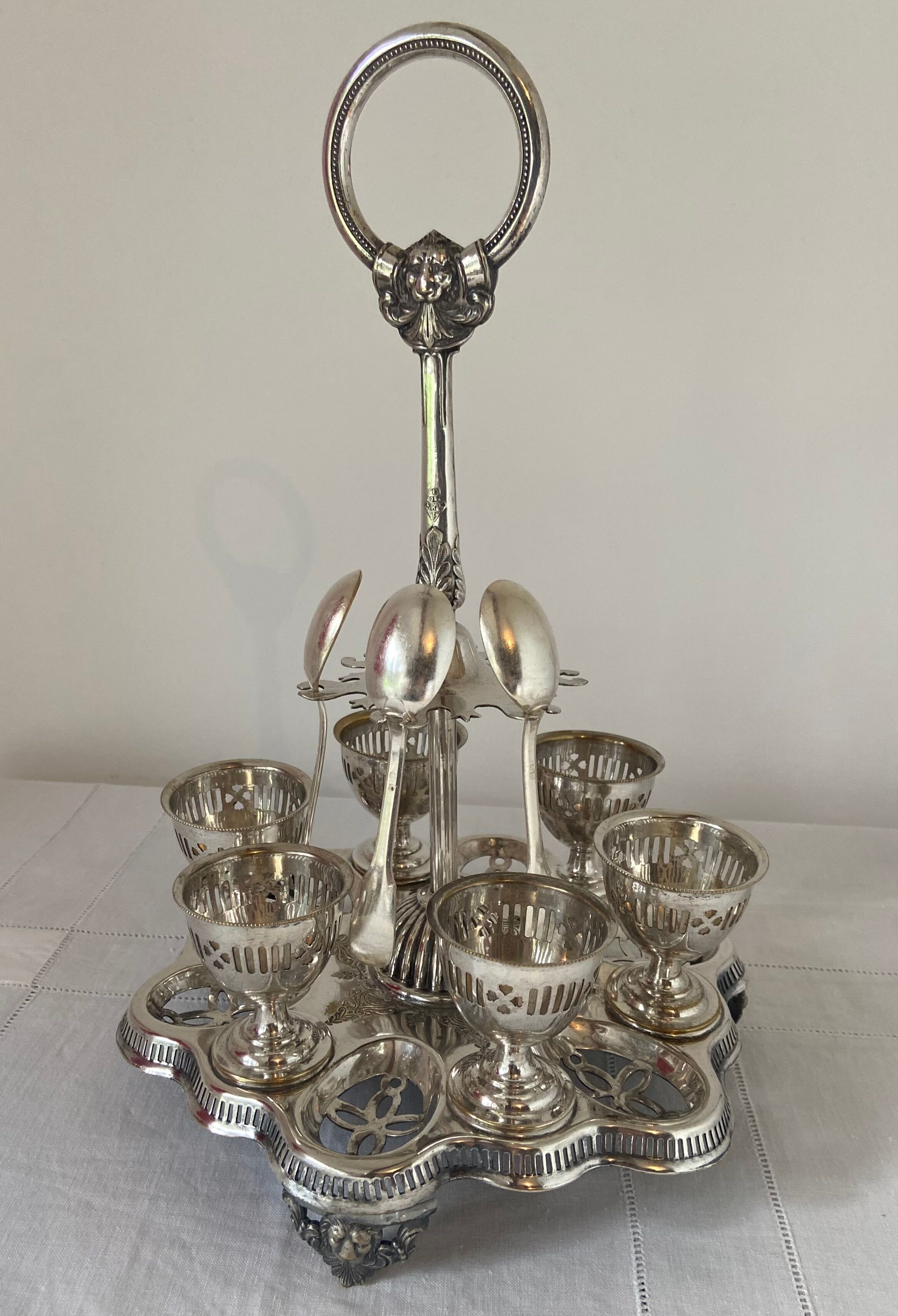 Old egg tree silver metal