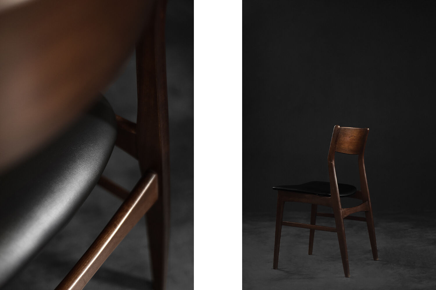 Vintage Mid-Century Scandinavian Modern Dining Chairs in Beech and Rosewood, 1960s, Set of 4