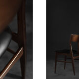 Vintage Mid-Century Scandinavian Modern Dining Chairs in Beech and Rosewood, 1960s, Set of 4