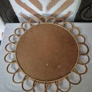 Miroir rotin vintage 1970