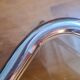 Vintage 70s shelf in chromed metal and smoked glass