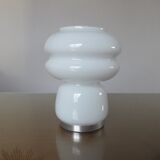 Mushroom lamp in white opaline 70s