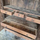 Armoire d'époque Louis XV 18éme en chêne et noyer massif Aérogommer